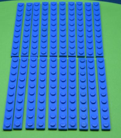 LEGO 20 x Platte 1x10 blau | blue plate 4477 447723