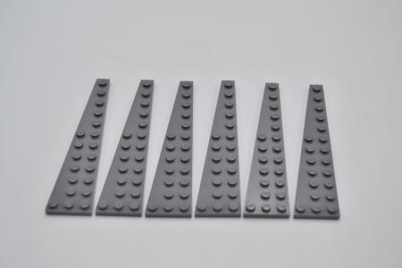 LEGO 6 x FlÃ¼gelplatte links neues dunkelgrau Dark Bluish Gray 12x3 Left 47397