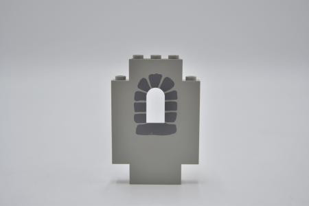 LEGO Burgmauer bedruckt althell grau Light Gray Panel 2x5x6 Wall Window 4444p01