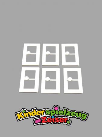 LEGO 6 x TÃ¼r TÃ¼rblatt mit Fenster weiÃŸ White Door 1x3x4 with Glass 7930