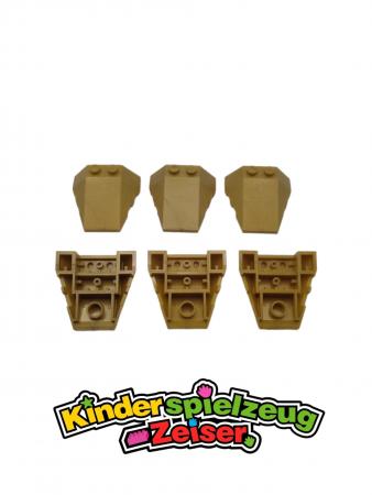 LEGO 6 x Keilstein Cockpit Pearl Gold Wedge 4x4 Triple with Stud Notches 48933