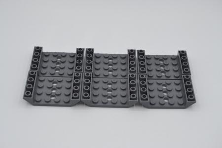 LEGO 6 x SchrÃ¤g neues dunkelgrau Dark Bluish Gray Slope Inverted 45 6x4 60219