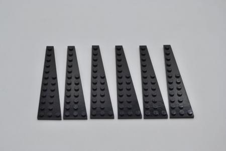 LEGO 6 x FlÃ¼gelplatte rechts schwarz Black Wedge Plate 12x3 Right 47398