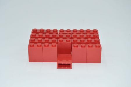 LEGO 20 x Wand StÃ¼tze rot Red Brick 1x2x2 with Inside Stud Holder 3245c