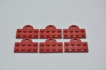 LEGO 6 x Platte Kupplung rot Red Plate Modified 2x4 Train Coupler Closed 737 