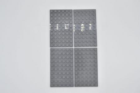 LEGO 4 x Basisplatte neues dunkelgrau Dark Bluish Gray Plate 6x10 3033