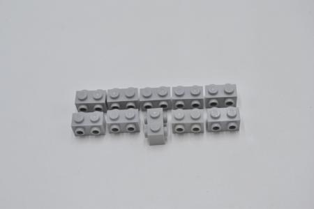 LEGO 10 x Snot Konverter neuhell grau Light Bluish Gray Brick Modified 1x2 52107