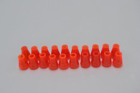 LEGO 20 x Kegel ohne Rille Trans-Neon Orange Cone 1x1 without Top Groove 4589
