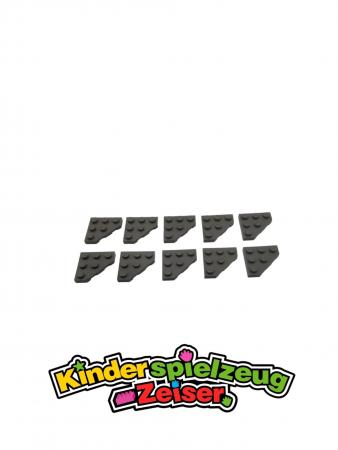 LEGO 10 x Ecke Platte alt dunkelgrau Dark Gray Wedge Plate 3x3 Cut Corner 2450