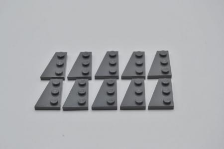 LEGO 10 x FlÃ¼gelplatte neues dunkelgrau Dark Bluish Gray Plate 3x2 Left 43723