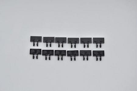 LEGO 12 x Platte mit Raster schwarz black plate 1x2 with vertical fork 60471