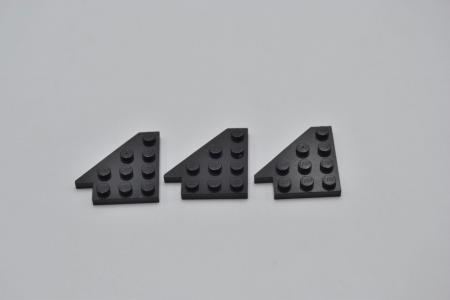 LEGO 3 x FlÃ¼gelplatte links schwarz Black Wedge Plate 4x4 Wing Left 3936