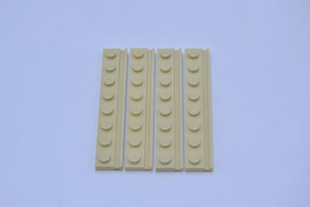 LEGO 4 x Platte m. Nut FÃ¼hrung beige Tan Plate Modified 1x8 with Door Rail 4510 