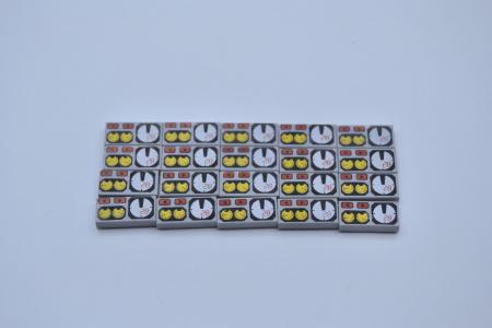 LEGO 20 x Fliese bedruckt neuhell grau Light Bluish Gray Tile 1x2 3069bpx19
