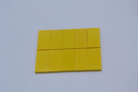 LEGO 10 x Fliese Platte glatt gelb Yellow Basic Tile 2x4 87079