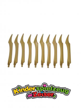 LEGO 10 x Waffe Klinge Pearl Gold Hero Factory Weapon Blade Curved Tip 11305