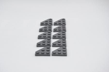 LEGO 10 x FlÃ¼gelplatte neues dunkelgrau Dark Bluish Gray Wedge 3x3 Corner 2450