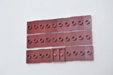 LEGO 30 x Fliese dunkelrot Dark Red Plate 1x2 with 1 Stud without Groove 3794a