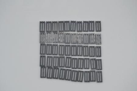 LEGO 50 x Gitterfliese neues dunkelgrau Dark Bluish Gray Tile 1x2 Groove 2412b