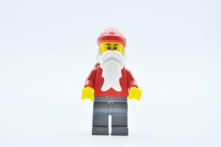 LEGO Figur Minifigur Weihnachtsmann Rucksack hol011 aus Set 7553