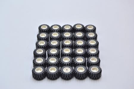 LEGO 30 x Reifen Felge rund weiÃŸ White Wheel 11mm D.x12mm Hole Round 6014ac01