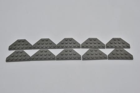 LEGO 10 x FlÃ¼gelplatte alt dunkelgrau Dark Gray Wedge Plate 3x6 Cut Corners 2419