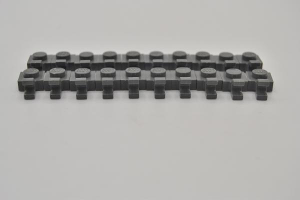 LEGO 20 x Platte neues dunkelgrau Dark Bluish Gray Plate Modified 1x1 Clip 6019