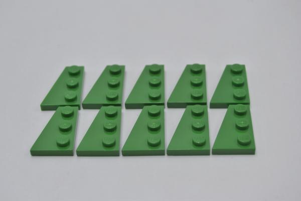 LEGO 10 x FlÃ¼gelplatte links grÃ¼n Green Wedge Plate 3x2 Left 43723