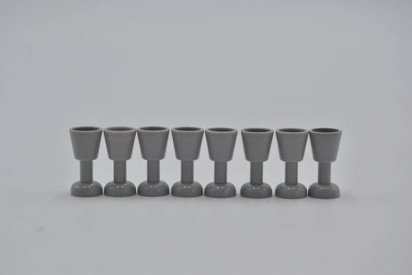 LEGO 8 x Kelch Becher Pokal neuhell grau Light Bluish Gray Utensil Goblet 2343