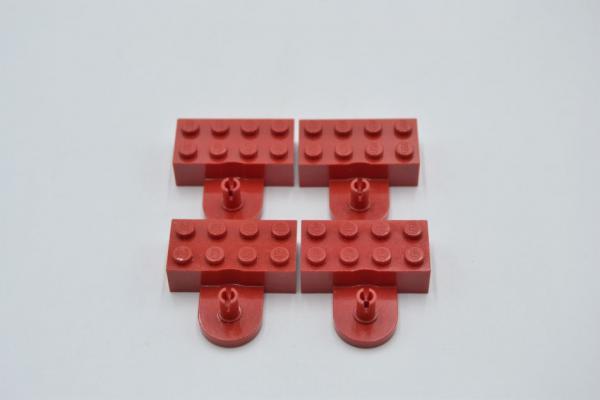 LEGO 4 x Kupplung rot Red Brick Modified 2x4 with Coupling Male 4747b