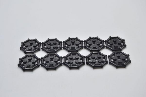 LEGO 15 x Ring schwarz Black Plate Modified 2x2 with Bar Frame Octogonal 75937
