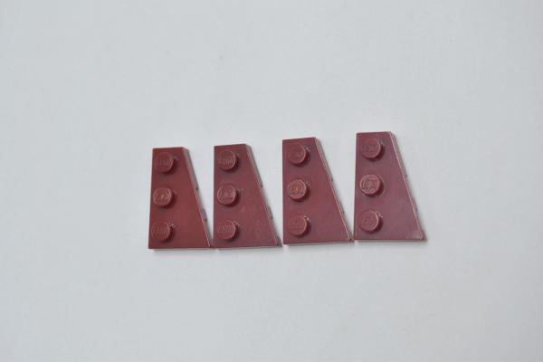 LEGO 4 x FlÃ¼gelplatte rechts dunkelrot Dark Red Wedge Plate 3x2 Right 43722