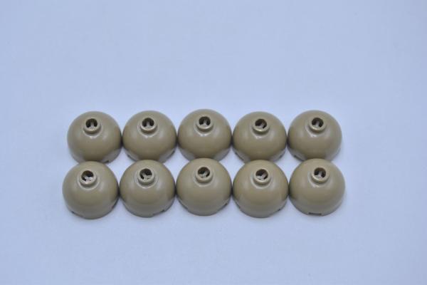 LEGO 10 x Kuppel dunkelbeige Dark Tan Brick Round 2x2 Blocked Open 553b