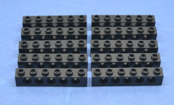 LEGO 10 x Lochstein Lochbalken schwarz Black Technic Brick 1x6 with Holes 3894