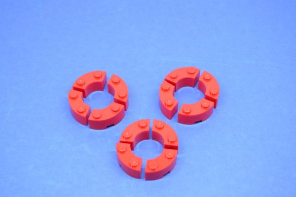 LEGO 12 x Brunnenstein rot Red Brick Round Corner 2x2 Macaroni Stud Notch 3063