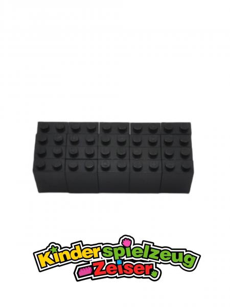 LEGO 20 x Wand StÃ¼tze Stein schwarz Black Brick 1x2x2 Inside Stud Holder 3245c