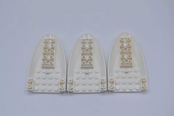 LEGO 3 x Rumpf weiÃŸ White Aircraft Fuselage Forward Bottom Curved 6x10 87611