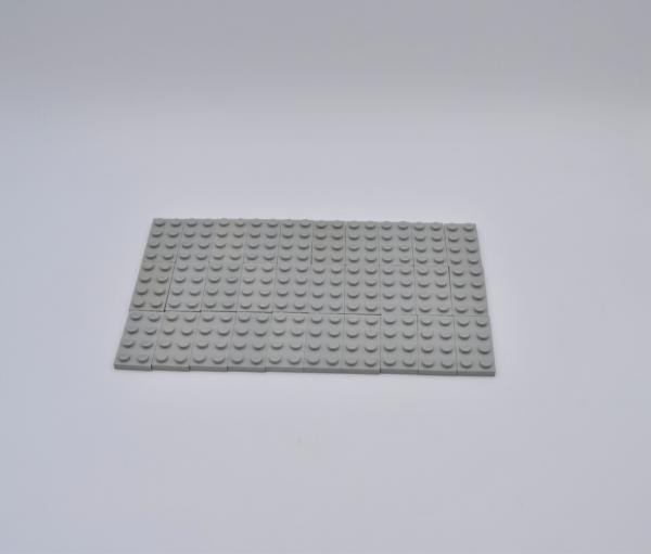 LEGO 30 x Basisplatte Bauplatte althell grau Light Gray Basic Plate 2x4 3020