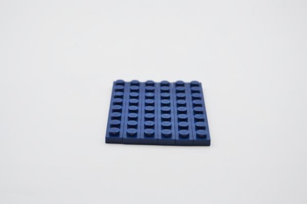 LEGO 6 x Basisplatte dunkel blau Dark Blue Basic Plate 1x8 3460 6250216