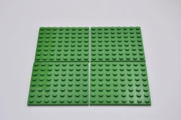 LEGO 4 x Basisplatte Bauplatte Grundplatte grÃ¼n Green Basic Plate 8x8 41539