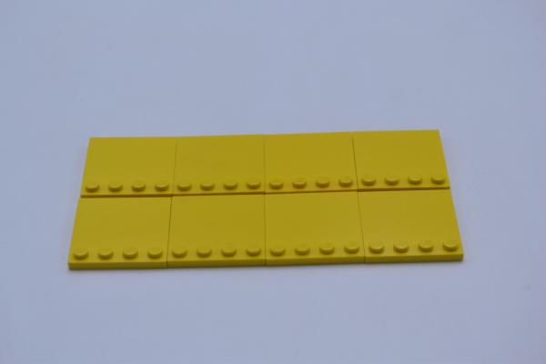 LEGO 8 x Fliese mit Noppen gelb Yellow Tile Mod. 4x4 with Studs on Edge 6179