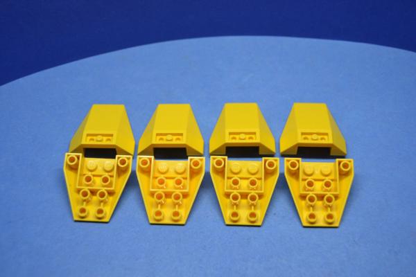 LEGO 8 x Keilstein gelb Yellow Wedge 4x4 Connections between 2 Studs 4855