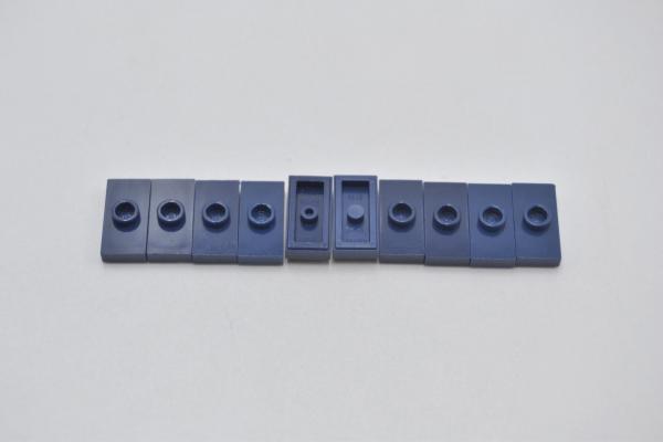 LEGO 10 x Fliese mit Noppe dunkelblau Dark Blue Plate 1x2 with 1 Stud 3794b