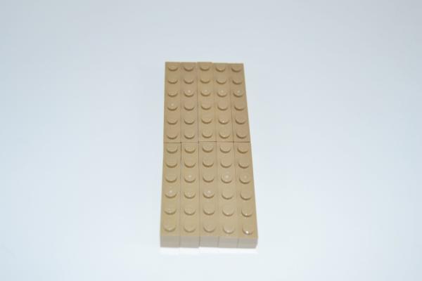 LEGO 10 x Basisstein Baustein dunkelbeige Dark Tan Basic Brick 1x6 3009