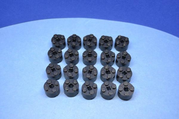 LEGO 20 x Rundstein Hoch schwarz Black Brick Round 2x2 Axle Hole 3941