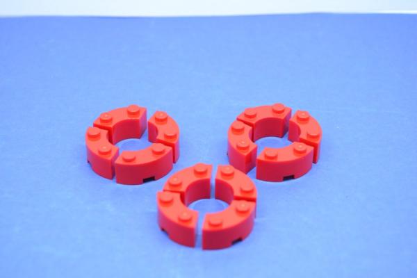 LEGO 12 x Brunnenstein rot Red Brick Round Corner 2x2 Macaroni Stud Notch 3063