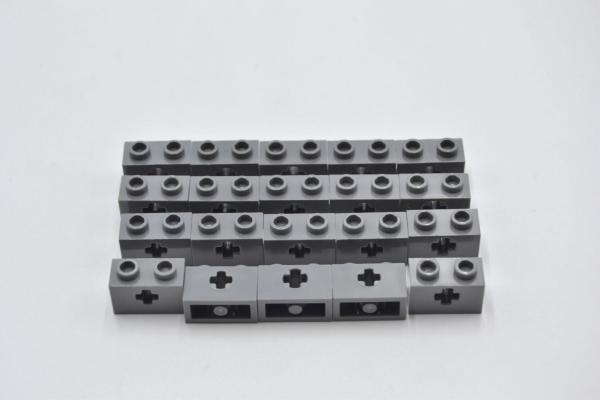 LEGO 20 x Lochstein neues dunkelgrau Dark Bluish Gray Technic Brick 1x2 32064