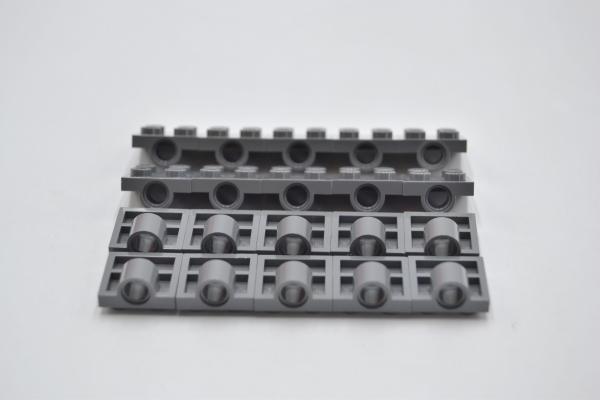 LEGO 20 x Platte 1 Loch Achse neues dunkelgrau Dark Bluish Gray Plate 2x2 10247