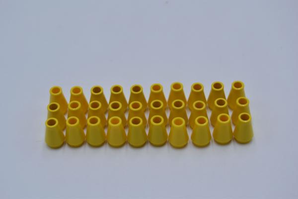 LEGO 30 x Kegel rund ohne Rille gelb Yellow Cone 1x1 without Top Groove 4589