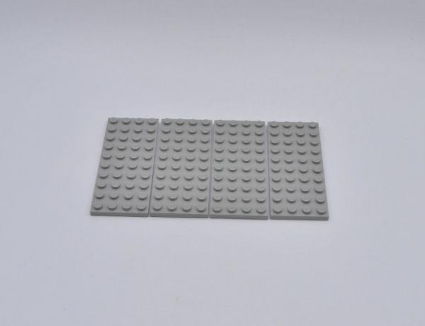 LEGO 4 x Basisplatte Grundplatte althell grau Light Gray Basic Plate 4x10 3030